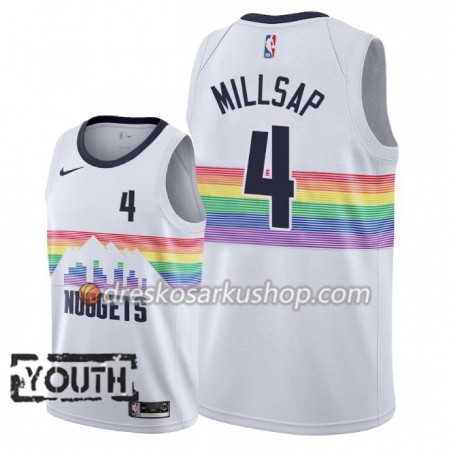 Dječji NBA Dres Denver Nuggets Paul Millsap 4 Nike 2018-19 City Edition Bijela Swingman